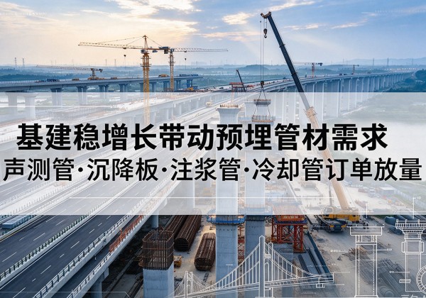 共青城基建稳增长带动预埋监测管材需求，声测管、沉降板、注浆管订单持续放量